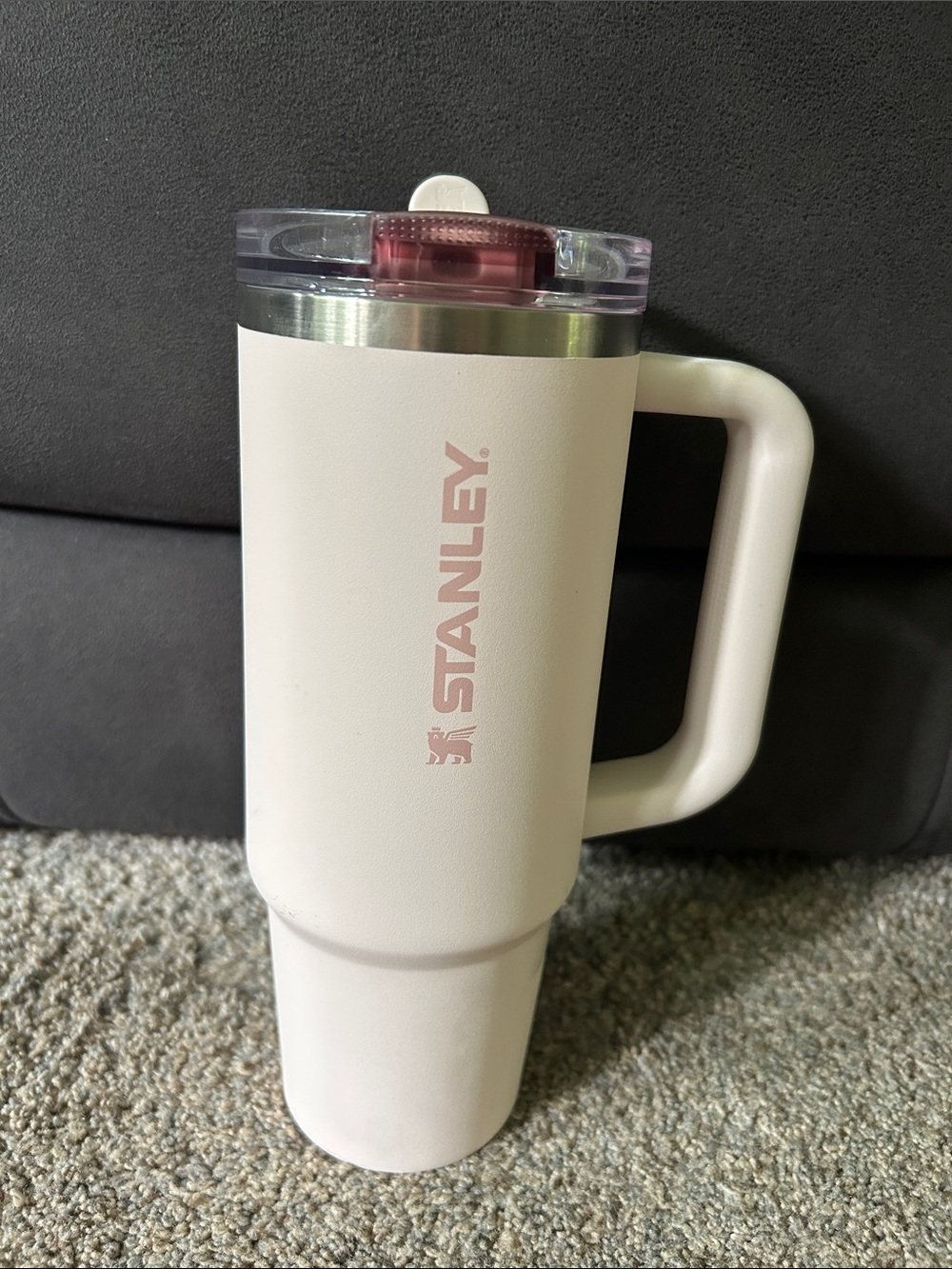 30 oz Stanley pink/Cream Travel Tumbler with Pink Lid Accent